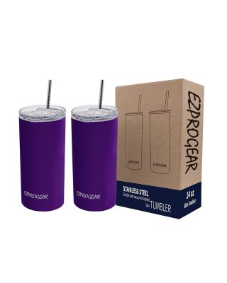 Ezprogear 14 oz 2-pack Grape Stainless Steel Skinny Tumbler Double Wall 