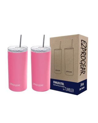 Ezprogear 14 oz 2-pack Punch Stainless Steel Skinny Tumbler Double Wall (2Pack)