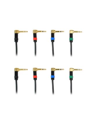 Audio2000's C25000C4A 6 Inch 1/4" TRS Right Angle to TRS Right Angle Snake Cable (4 Pack)