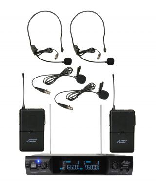Audio2000's AWM6951VZ VHF Dual Channel Portable Wireless Headset & Lavalier Microphone