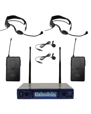 Audio2000's 6952UF UHF Portable Wireless Lavalier & Headband Headset Microphone