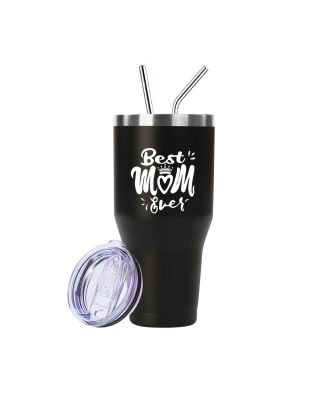 Best Mom Gift - Ezprogear 40 oz Stainless Steel Insulated Tumbler Ice Coffee Mug (40 oz, Best Mom Black)