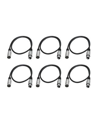 Audio2000's ADC2037PP6 3Ft. XLR Male to Female Microphone Cable (6 Pack)