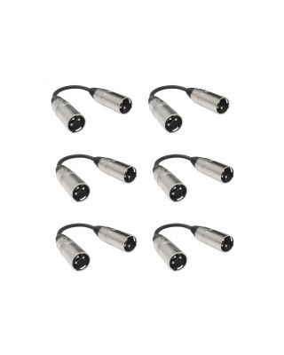 Audio2000's ADC203QP6 6 Inch XLR Male to Male Audio Cable (6 Pack)
