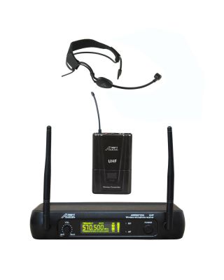 Audio 2000s 6073UH518 UHF Dual Wireless Microphone w/ Headband Headset Mic