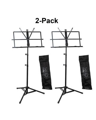 Audio 2000 AST4445 Black Portable Sheet Music Stand (2 Pack)