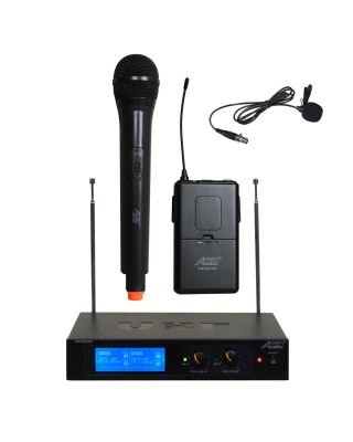 Audio2000s 6026VL VHF Handheld & Lavalier Dual Channel Wireless Microphone