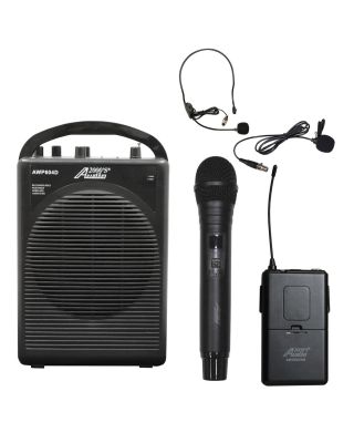 Audio2000s AWP604DL 30W Dual Channel Wireless Microphone Portable PA System (1 Handheld,1 Bodypack, Headset and Lapel)