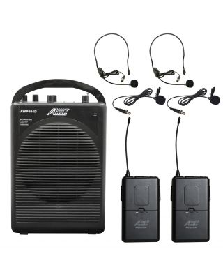 Audio2000s AWP604DM 30W Dual Channel Wireless Microphone Portable PA System (2 Bodypack)