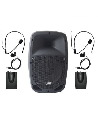 Audio2000s AWP6407LL 30W Dual Channel Wireless Microphone Bluetooth Portable PA System 2 Bodypack