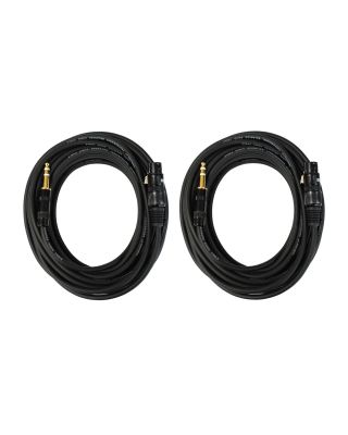 Audio2000's C06025P2 25Ft 1/4" TRS to XLR Female Cable (2 Pack)