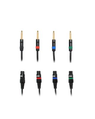 Audio2000's C07001C4A 1 Ft 1/4" TS to XLR Female Cable (4 Pack)