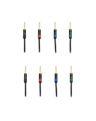Audio2000's C09012C4A 12ft 1/4" TS To 1/4" TS Cable with Color Ring (4 Pack)