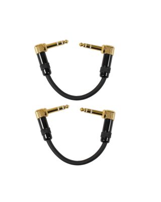 Audio2000's C25000P2 6 Inch 1/4" TRS Right Angle Patch Cable (2 Pack)