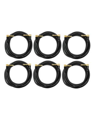 Audio2000's C27012P6 12Ft 1/4" TS Right Angle To 1/4" TS Right Angle Cable (6 Pack)