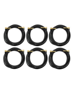 Audio2000's C27025P6 25Ft 1/4" TS Right Angle To 1/4" TS Right Angle Cable (6 Pack)