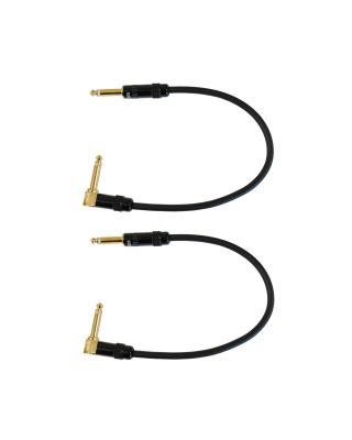 Audio2000's C28001P2 1Ft 1/4" TS Right Angle To 1/4" TS Cable (2 Pack)