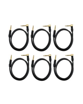 Audio2000's C28003P6 3 Ft 1/4" TS Right Angle  To 1/4" TS Cable (6 Pack)