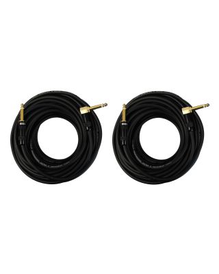 Audio2000's C28050P2 50 Ft 1/4" TS Right Angle To 1/4" TS Cable (2 Pack)