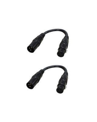 Audio2000's E02100P2 0.5 ft XLR Male to XLR Female Microphone Cable (2 Pack)