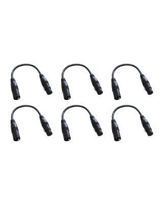 Audio2000's E02101P6 1ft XLR Male to XLR Female Microphone Cable (6 Pack)
