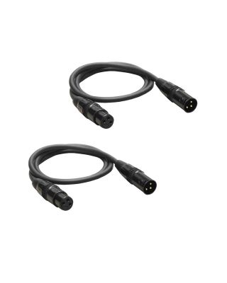 Audio2000's E02103P2 3ft XLR Male to XLR Female Microphone Cable (2 Pack)