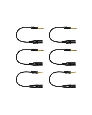 Audio2000's E05101P6  1Ft 1/4" TS To XLR Male Cable (6 Pack)