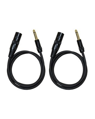 Audio2000's E05103P2  3Ft 1/4" TS To XLR Male Cable (2 Pack)