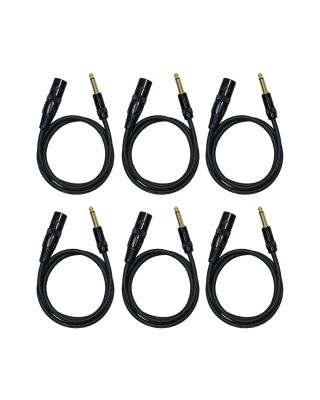 Audio2000's E05103P6  3Ft 1/4" TS To XLR Male Cable (6 Pack)