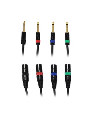 Audio2000's E05106E4A  6Ft 1/4" TS To XLR Male Cable (4 Pack)