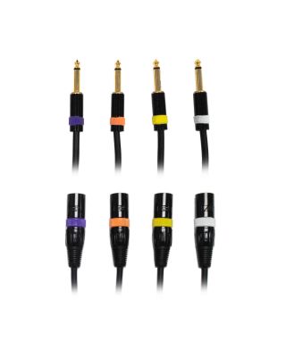 Audio2000's E05106E4B  6Ft 1/4" TS To XLR Male Cable (4 Pack)