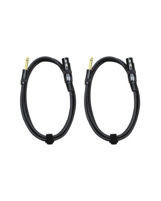 Audio2000's E07106P2 6 Ft 1/4" TS To XLR Female Microphone Cable (2 Pack)