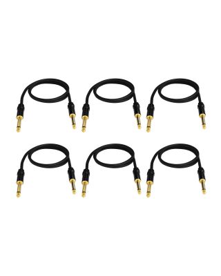 Audio2000's E09103P6 3ft 1/4" TS To 1/4" TS Audio Cable (6 Pack)