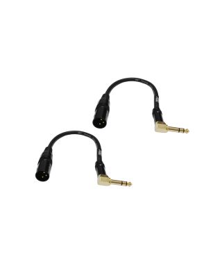 Audio2000's E14101P2 1 Ft 1/4" TRS Right Angle to XLR Male Audio Cable (2 Pack)