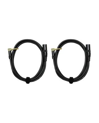 Audio2000's E14112P2 12 Ft 1/4" TRS Right Angle to XLR Male Audio Cable (2 Pack)
