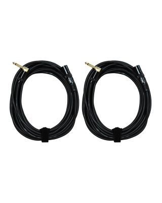 Audio2000's E17125P2 25 Feet 1/4" TS Right Angle to XLR Male Audio Cable (2 Pack)