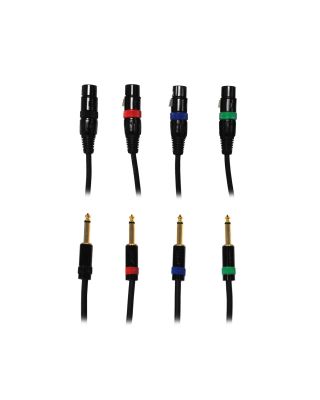 Audio2000's E07103E4A 3Ft 1/4" TS To XLR Female Microphone Cable (4 Pack)