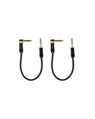 Audio2000's E26101P2 1 Ft 1/4" TRS Right Angle to 1/4" TRS Cable (2 Pack)