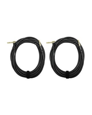 Audio2000's E26125P2 25 Ft 1/4" TRS Right Angle to 1/4" TRS Cable (2 Pack)
