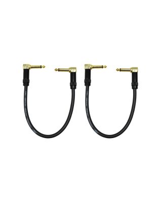 Audio2000's E27101P2 1Ft 1/4" TS Right Angle To 1/4" TS Right Angle Cable (2 Pack)
