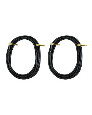 Audio2000's E27112P2 12Ft 1/4" TS Right Angle To 1/4" TS Right Angle Cable (2 Pack)