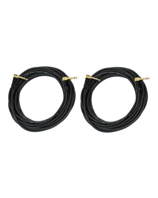 Audio2000's E27125P2 25Ft 1/4" TS Right Angle To 1/4" TS Right Angle Cable (2 Pack)