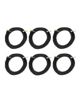 Audio2000's E27125P6 25Ft 1/4" TS Right Angle To 1/4" TS Right Angle Cable (6 Pack)