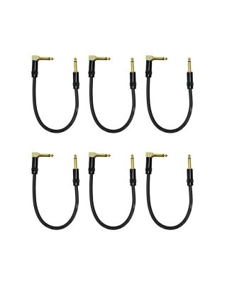 Audio2000's E28101P6 1Ft 1/4" TS Right Angle To 1/4" TS Audio Cable (6 Pack)