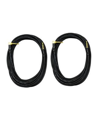 Audio2000's E28125P2 25Ft 1/4" TS Right Angle To 1/4" TS Audio Cable (2 Pack)