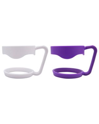 Ezprogear 2 Pack White and Purple Handle for 30 oz Stainless Steel Water Tumbler 