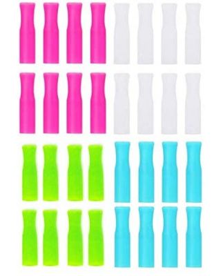 Ezprogear 8mm Silicone Tips for Wide Stainless Steel Reusable Drinking Straw (Tips x32)