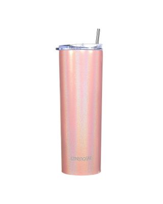 Ezprogear 20 oz Stainless Steel 1 Pack Glitter Carnation Slim Skinny Vacuum Insulated Tumbler with Lid and Straw