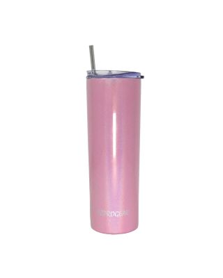 Ezprogear 20 oz Stainless Steel 1 Pack Glitter Punch Slim Skinny Vacuum Insulated Tumbler with Lid and Straw