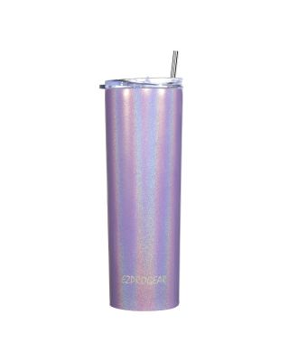 Ezprogear 20 oz Stainless Steel 1 Pack Glitter Violet Slim Skinny Vacuum Insulated Tumbler with Lid and Straw